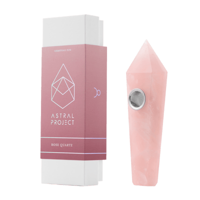 Astral Project Gemstone Hand Pipe - Rose Quartz