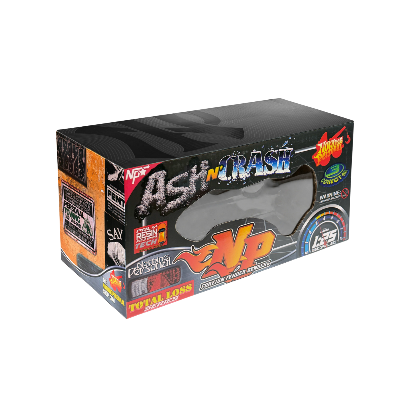 Nothing Personal Ash N Crash ashtray shown in its custom box - 1321
