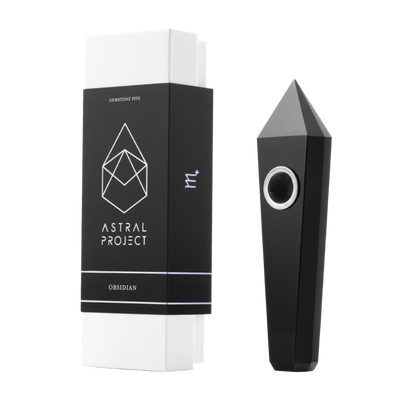 Astral Project Gemstone Hand Pipe - Obsidian