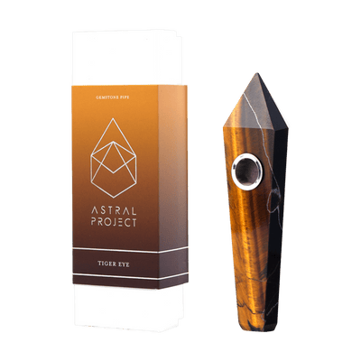 Astral Project Gemstone Hand Pipe - Tiger's Eye