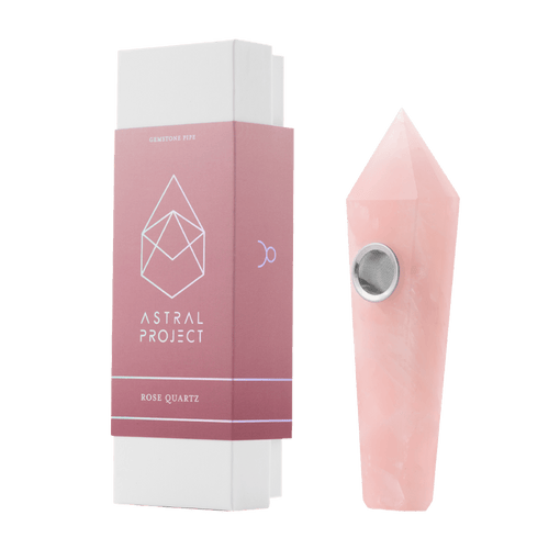 Astral Project Gemstone Hand Pipe - Rose Quartz - 1321