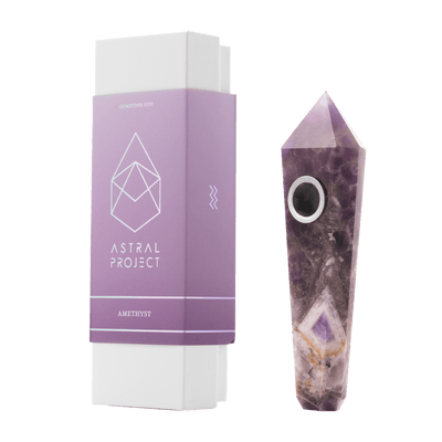 Astral Project Gemstone Hand Pipe - Amethyst
