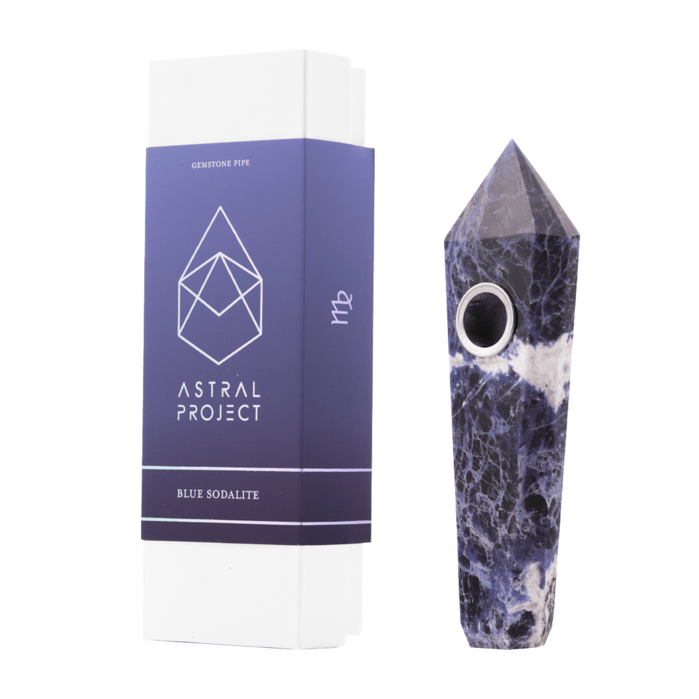Astral Project Gemstone Hand Pipe - Blue Sodalite - 1321