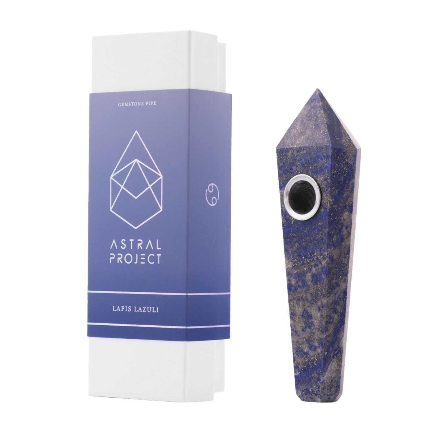 Astral Project Gemstone Hand Pipe - Lapis Lazuli - 1321