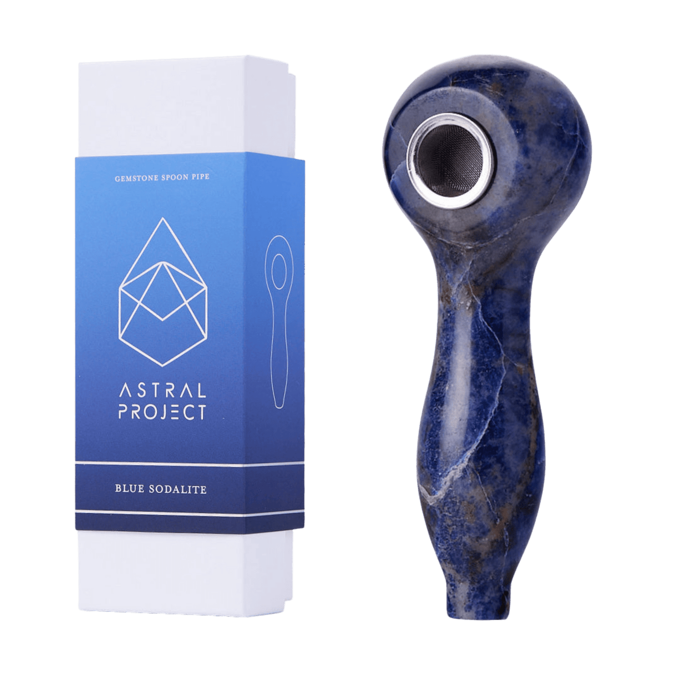 Astral Project Gemstone Spoon Pipe - Blue Sodalite - 1321