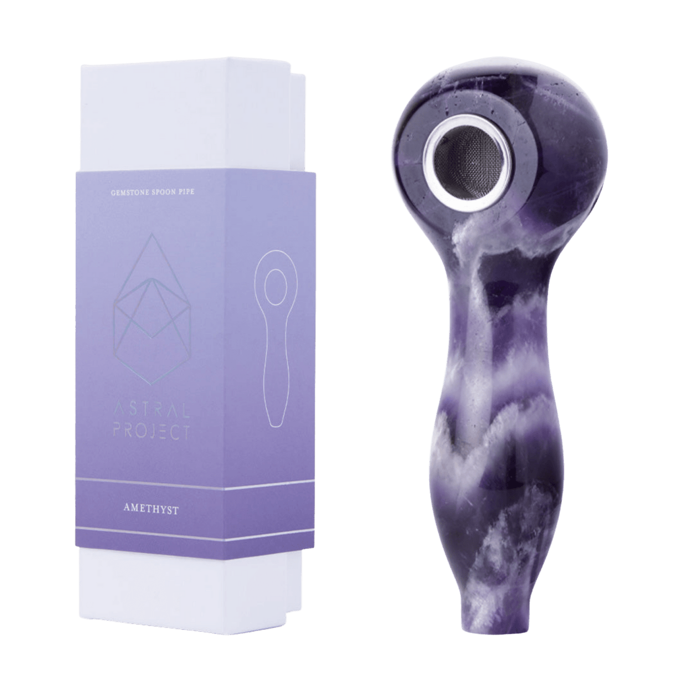 Astral Project Gemstone Spoon Pipe - Amethyst - 1321