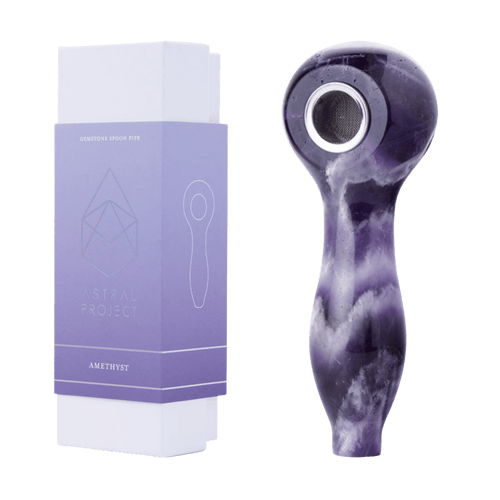 Astral Project Gemstone Spoon Pipe - Amethyst - 1321