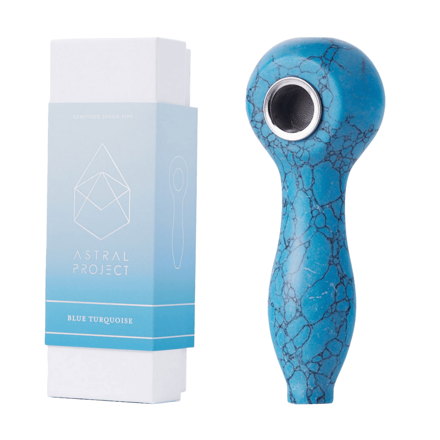 Astral Project Gemstone Spoon Pipe - Blue Turquoise - 1321