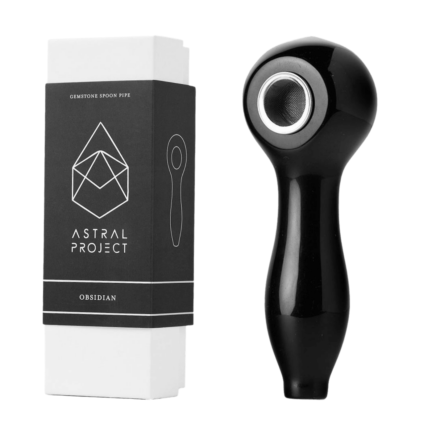 Astral Project Gemstone Spoon Pipe - Obsidian - 1321