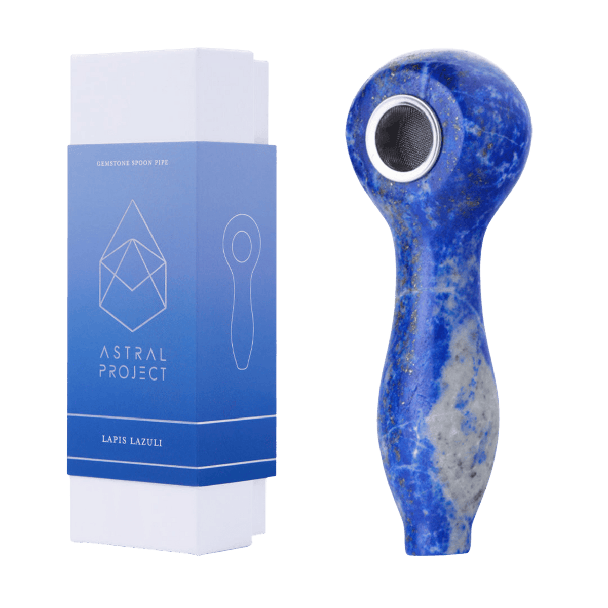 Astral Project Gemstone Spoon Pipe - Lapis Lazuli - 1321