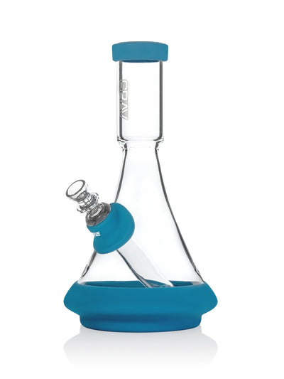 GRAV Deco Beaker Bong With Silicone Accents - Blue