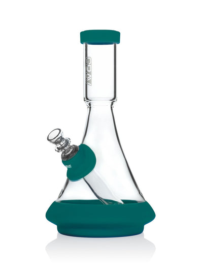 GRAV Deco Beaker Bong With Silicone Accents - Dark Teal