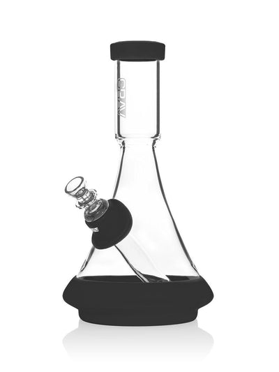 GRAV Deco Beaker Bong With Silicone Accents - Black
