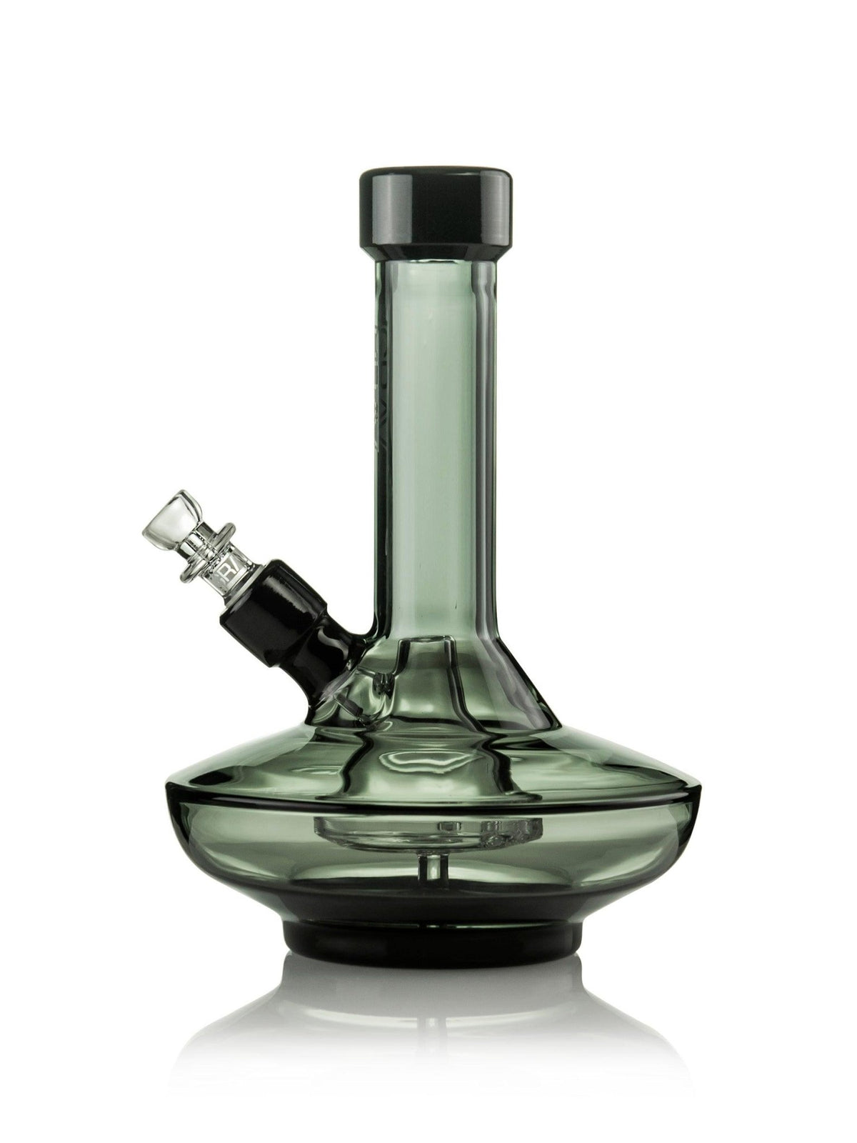 GRAV Small Wide Base Water Pipe, Smoke with Black Accents - 1321