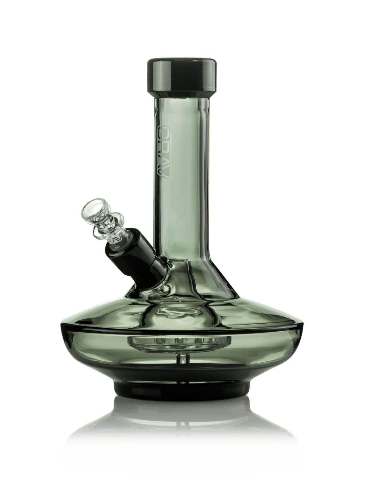 GRAV Small Wide Base Water Pipe, Smoke with Black Accents - 1321