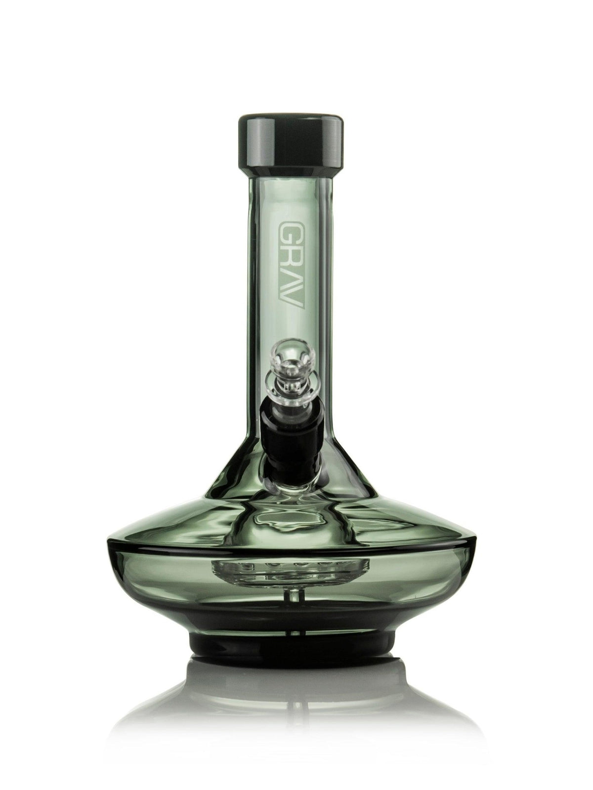 GRAV Small Wide Base Water Pipe, Smoke with Black Accents - 1321