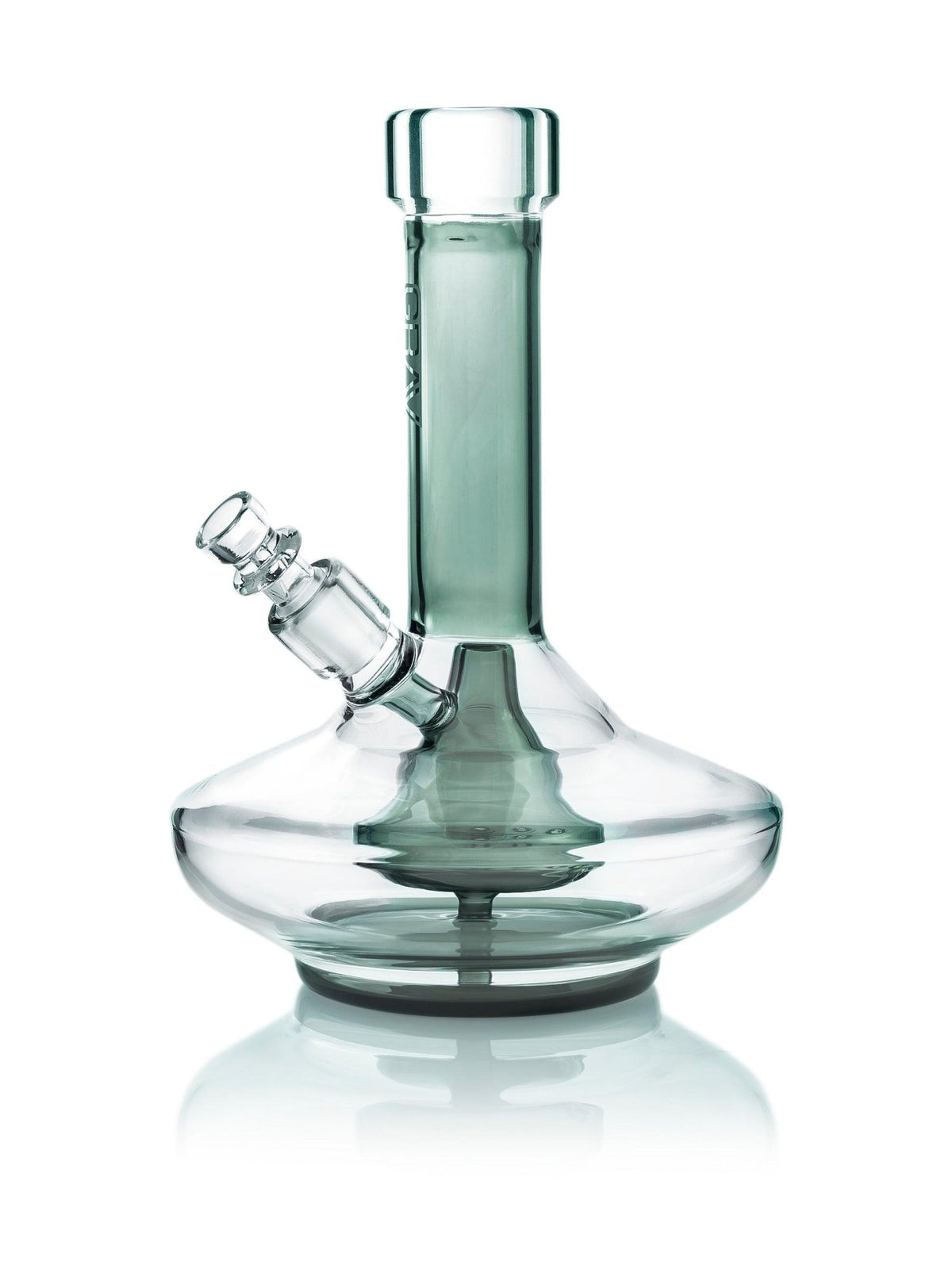 GRAV Small Wide Base Water Pipe, Smoke with Clear Accents - 1321