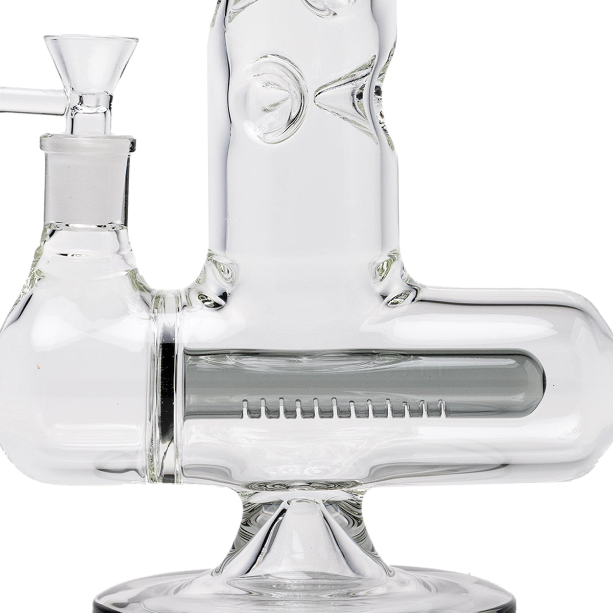 Human Grade Inline Tube Triple Ice Catch Glass Water Pipe - 1321