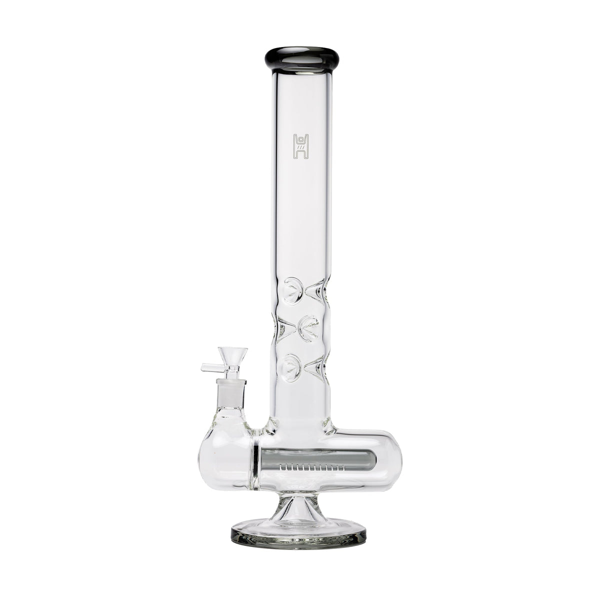 Human Grade Inline Tube Triple Ice Catch Glass Water Pipe - 1321