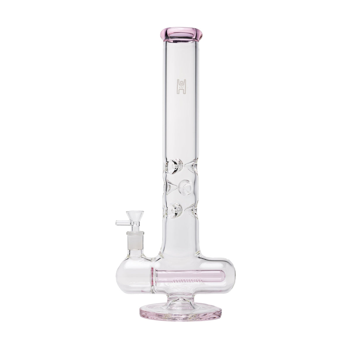 Human Grade Inline Tube Triple Ice Catch Glass Water Pipe - 1321