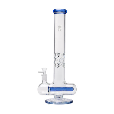 Human Grade Inline Tube Triple Ice Catch Glass Water Pipe - Light Blue