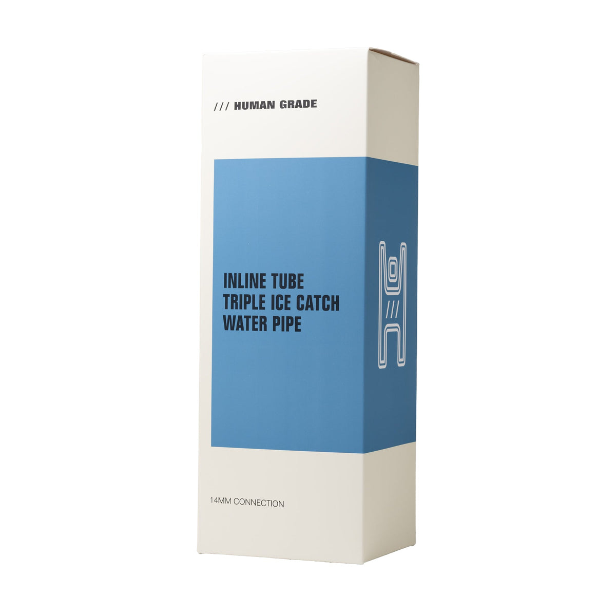 Human Grade Inline Tube Triple Ice Catch Glass Water Pipe - 1321