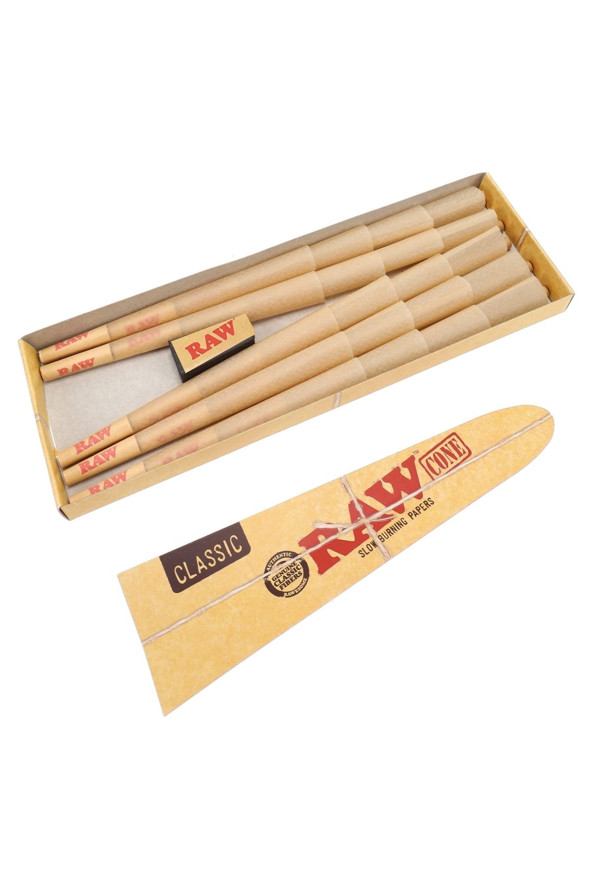 RAW Classic King Size Pre-Rolled Cones, Box of 12 Packs of 20 - 1321