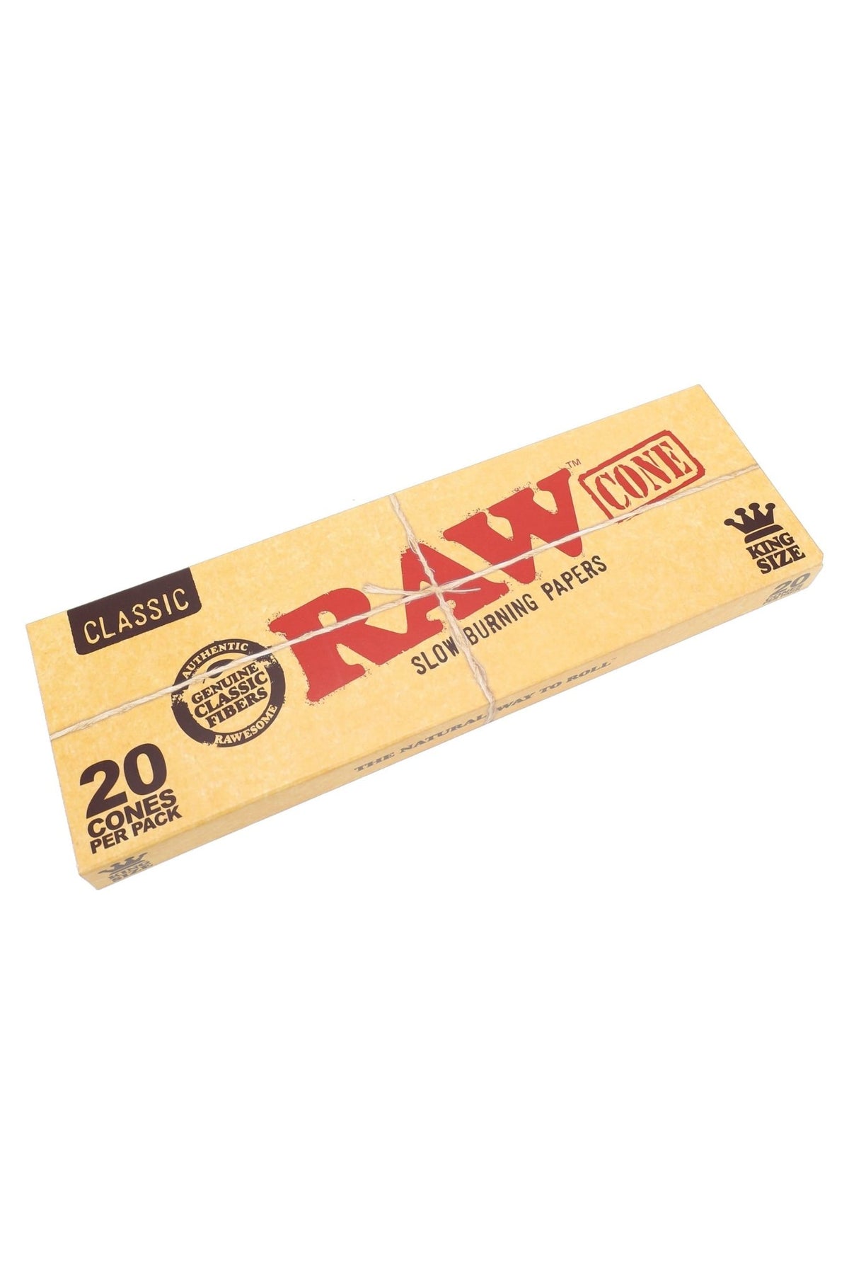 RAW Classic King Size Pre-Rolled Cones, Box of 12 Packs of 20 - 1321